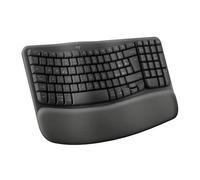 Logitech Wave Keys tastiera wireless ergonomica con supporto per i polsi imbottito, digitazione comoda, Easy-Switch, Bluetooth, Logi Bolt,compatibile con più sistemi operativi, Windows/Mac - Grafite
