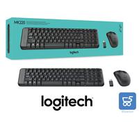 Logitech Wireless Senza Fili Kit MK220 Tastiera e Mouse,Nero Pc Ufficio Casa
