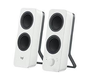 Logitech Z207 Altoparlanti per PC Wireless Bluetooth, Audio Stereo, 10 Watt, Ingresso Audio 3.5 mm, Jack per Cuffie, Multidispositivo, Easy Switch , Presa UK, PC/TV/Smartphone/Tablet, Bianco