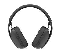 Logitech Zone Vibe 100 Cuffie Wireless Over-Ear Leggere con Microfono con Eliminazione del Rumore, Auricolare Bluetooth Multipoint, Compatibile con Teams, Google Meet, Zoom, Mac/PC - Grigio