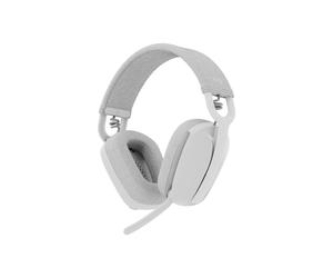 Logitech Zone Vibe Cuffie wireless con adattatore USB-C via Bluetooth, circumaurali - Certificate per Microsoft Teams, grigio bianco