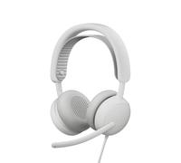 Logitech Zone Wired 2 - Cuffia con microfono con cancellazione del rumore e ANC ibrida adattiva, USB-C con adattatore USB-A - Bianco