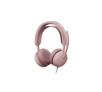 Logitech Zone Wired 2 for Business - Cuffia con microfono con cancellazione del rumore con ANC ibrida adattiva, certificazione Microsoft Teams, USB-C con adattatore USB-A - Rosa