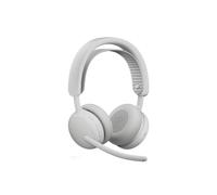 Logitech Zone Wireless 2 Bianco Teams con ricevitore Cuffie business wireless con ANC ibrido adattivo e microfoni ottimizzati per l'intelligenza