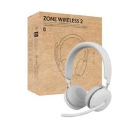 Logitech Zone Wireless 2 Cuffia con microfono con cancellazione premium del rumorecon Anc ibrida, Bluetooth, USB-C, USB-A, Microsoft Teams e Fast Pair, Engineered for Intel Evo laptops - Bianco