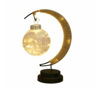 LOGMOR LED Lampada da Tavolo a Forma di Luna Lampada da Tavolo Ricaricabile USB Luce Notturna da Comodino Ramadan (7 Multicolore, Batteria) (Color : Clear White, Size : Battery)