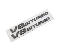 Logo 3D 2 pezzi adesivi V8 Biturbo Emblema compatibile con C63 E63 S63 GLC63 GLE63 G63(Glossy Black 2pcs)