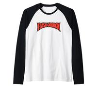 Logo a Fumetti con Testo Rosso Classico Flash Gordon Maglia con Maniche Raglan