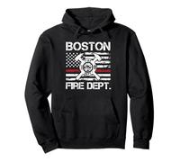 Logo a Linea Rossa Sottile dei Vigili del Fuoco di Boston Massachusetts Felpa con Cappuccio