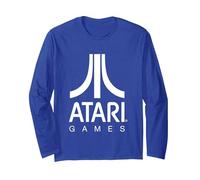 Logo Atari Games Maglia a Manica, Unisex per Adulti, Blu Reale, L