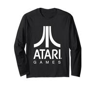 Logo Atari Games Maglia a Manica, Unisex per Adulti, Nero, XL