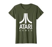 Logo Atari Games Maglietta, Donna, Oliva, S
