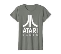Logo Atari Games Maglietta, Donna, Verde Militare mélange, M