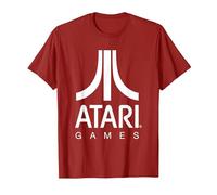 Logo Atari Games Maglietta, Uomo, Mirtillo Rosso, XL