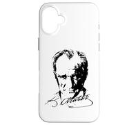 Logo Ataturk, Mustafa Kemal Atatürk firma imza, Türkiye Custodia per iPhone 16 Plus