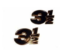Logo bauletto M. Morini 3 1/2 in metallo ceramicato nero/oro [2 pz]