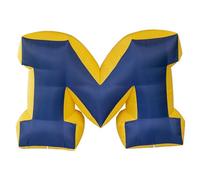 Logo Brands NCAA Michigan Wolverines - Mascotte gonfiabile da giardino, 2,1 m, facile da gonfiare, con ventilatore da 12 V, luci a LED per interni ed esterni