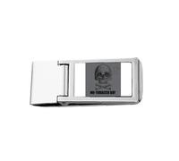 Logo Burning Cigarette Under l No Tobaccco Day Slim Money Clip Acciaio Titolare Tasca Portafoglio