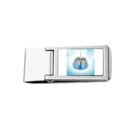 Logo Burning Lung Art Deco Fashion Slim Money Clip Acciaio Titolare Tasca Portafoglio