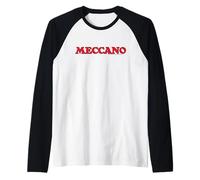 Logo Classico con Testo Rosso Meccano Retro Maglia con Maniche Raglan