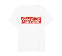Logo Coca Cola Block Maglietta, Donna Plus-Size, Bianco, 6X