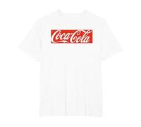 Logo Coca Cola Block Maglietta, Uomo Taglie Grandi, Bianco, 6X Tall