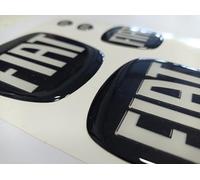 Logo compatibile Grande Punto Anteriore, Posteriore + Volante + 2 Stemmi per Portachiavi. per Cofano e Baule. Adesivi resinati, Effetto 3D. nero/bianco