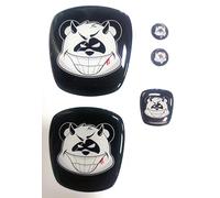 Logo compatibile per f. panda. anteriore, posteriore + volante + 2 stemmi per portachiavi. Per cofano e baule. Adesivi resinati 3d gel