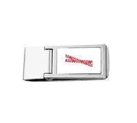 Logo Danger Line Art Deco Fashion Slim Money Clip Acciaio Titolare Tasca Portafoglio