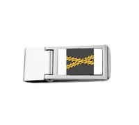 Logo Danger Warning Art Deco Fashion Slim Money Clip Acciaio Titolare Tasca Portafoglio