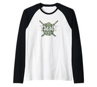 Logo d'azione TMNT Heroes in a Half Shell Mutated Turtles Anni '80 Maglia con Maniche Raglan