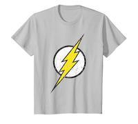 Logo DC Flash Moderno Invecchiato Maglietta, Bambini, Argento, 6 Anni