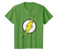 Logo DC Flash Moderno Invecchiato Maglietta, Bambini, Erba, 6 Anni