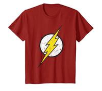 Logo DC Flash Moderno Invecchiato Maglietta, Bambini, Mirtillo Rosso, 2 Anni