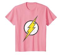 Logo DC Flash Moderno Invecchiato Maglietta, Bambini, Rosa, 10 Anni