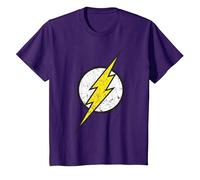 Logo DC Flash Moderno Invecchiato Maglietta, Bambini, Viola, 10 Anni