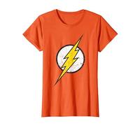 Logo DC Flash Moderno Invecchiato Maglietta, Donna, Arancio, M