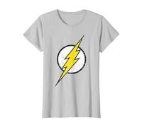 Logo DC Flash Moderno Invecchiato Maglietta, Donna, Argento, L