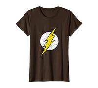 Logo DC Flash Moderno Invecchiato Maglietta, Donna, Marrone, L