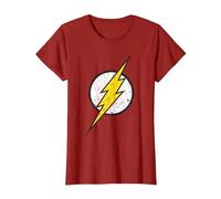 Logo DC Flash Moderno Invecchiato Maglietta, Donna, Mirtillo Rosso, L