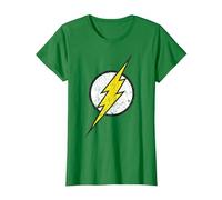 Logo DC Flash Moderno Invecchiato Maglietta, Donna, Verde Mela, XS