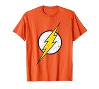 Logo DC Flash Moderno Invecchiato Maglietta, Uomo, Arancio, XXL