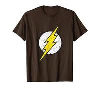 Logo DC Flash Moderno Invecchiato Maglietta, Uomo, Marrone, S