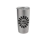 Logo del club degli scacchi - Cavaliere Chess Pieces Circle Graphic Bicchiere termico in acciaio inox doppia parete