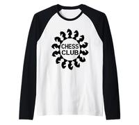 Logo del Club degli Scacchi - Cavaliere Chess Pieces Circle Graphic Maglia con Maniche Raglan
