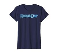 Logo del Film con Lettere maiuscole turchesi Robocop Maglietta, Donna, Navy, 3XL