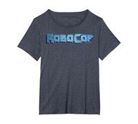 Logo del Film con Lettere maiuscole turchesi Robocop Maglietta, Donna Plus-Size, Pervinca, 3X