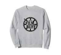 Logo della Bobina del Film Film Buff Cinephile Felpa, Unisex per Adulti, Grigio Melange, M