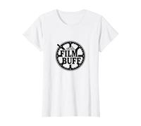 Logo della Bobina del Film Film Buff Cinephile Maglietta, Donna, Bianco, L