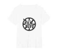 Logo della Bobina del Film Film Buff Cinephile Maglietta, Donna Plus-Size, Bianco, 3X